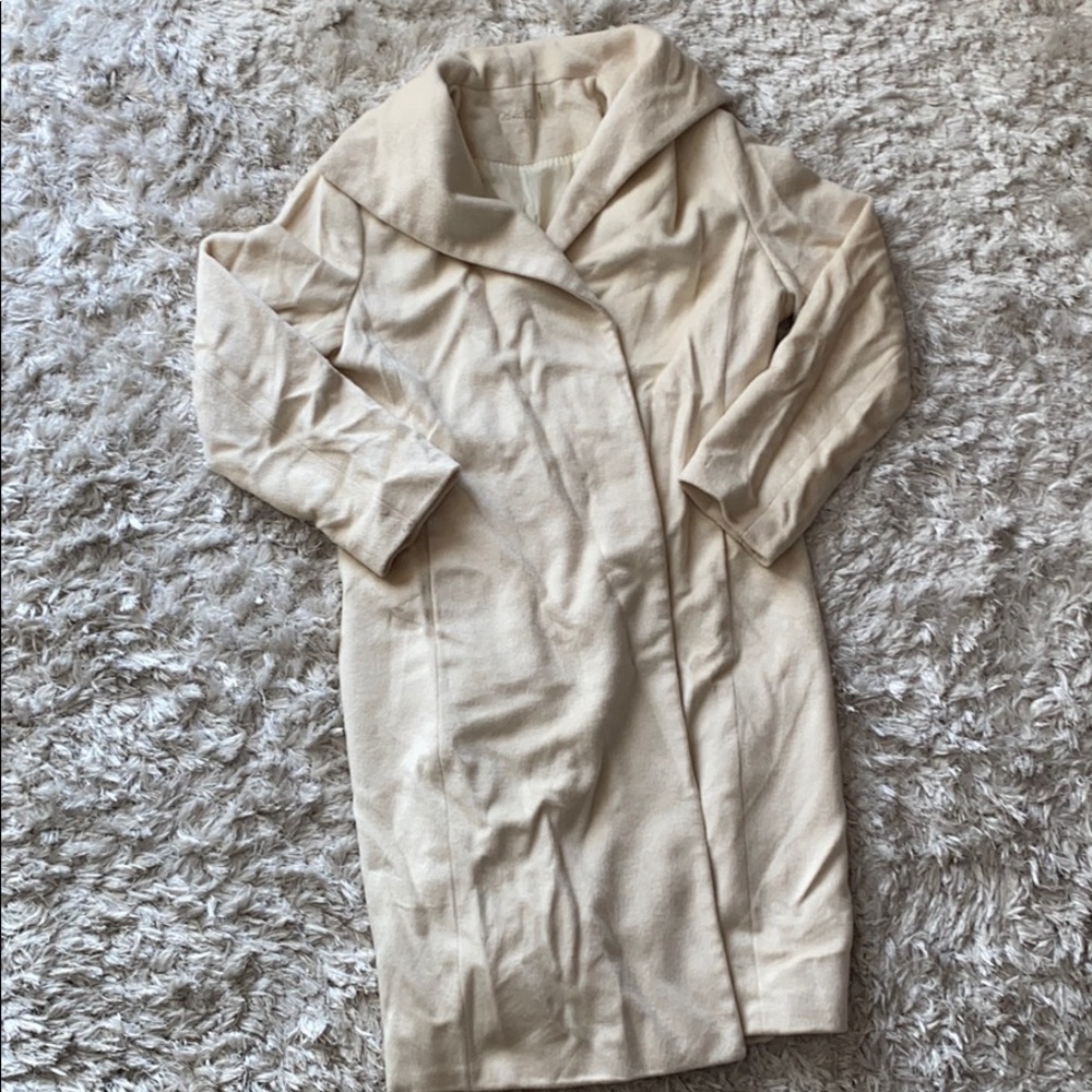 Calvin Klein - off white/ cream long coat sz 14